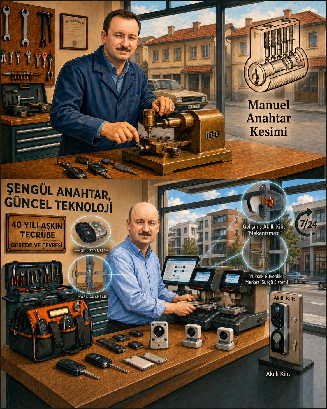 Atölyede anahtar çalışması